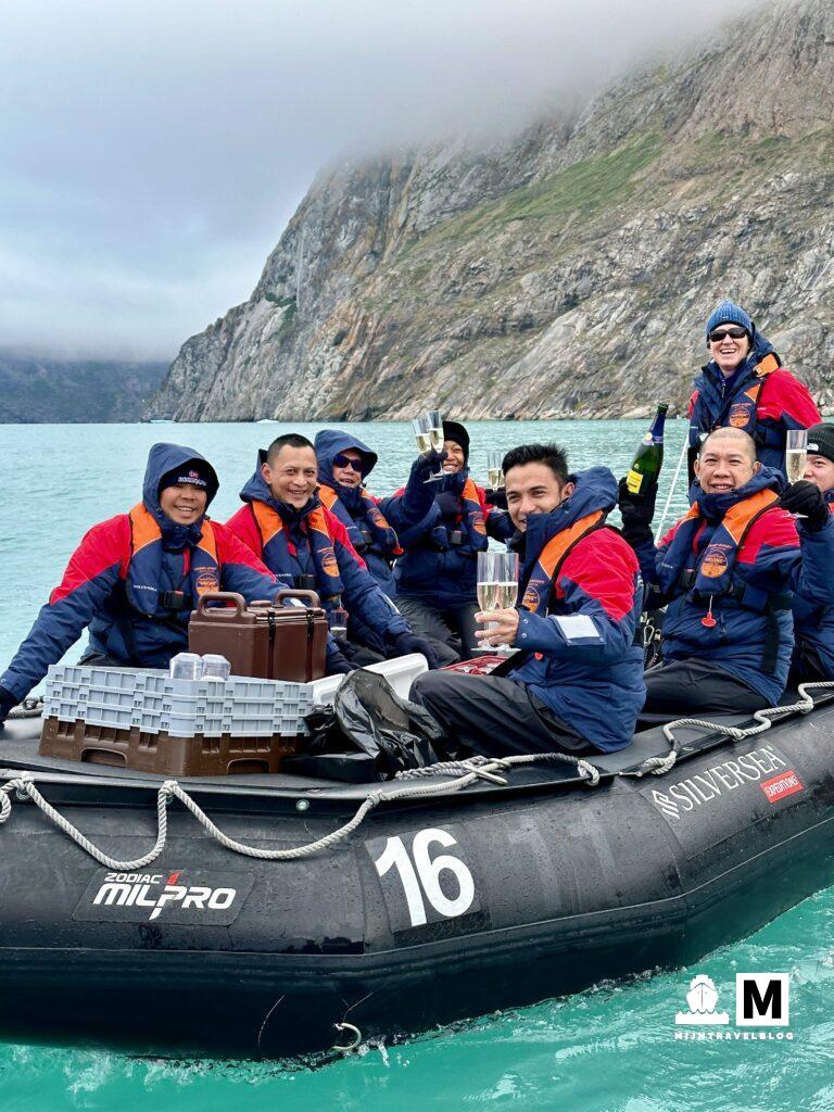 Champagne Greenland Silversea Silver Endeavour